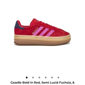 Adidas Gazelle Bold Red and Pink Sneakers